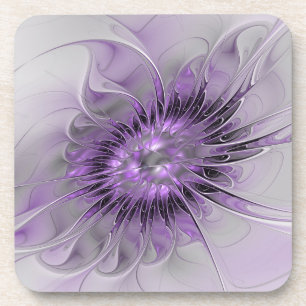 Dessous-de-verre Lavande Fleur Dream Moderne Abstrait Fractal Art