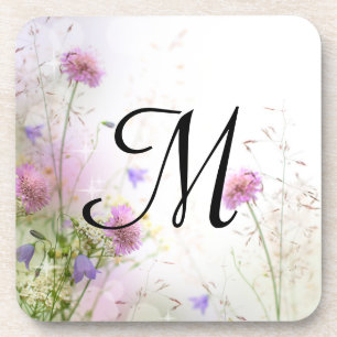Dessous-de-verre Lavande Fleurs sauvages Monogramme Dessous de verr