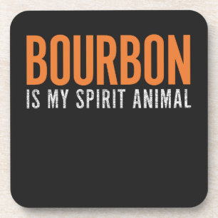 Dessous-de-verre Le bourbon est mon animal spirituel personnalisabl