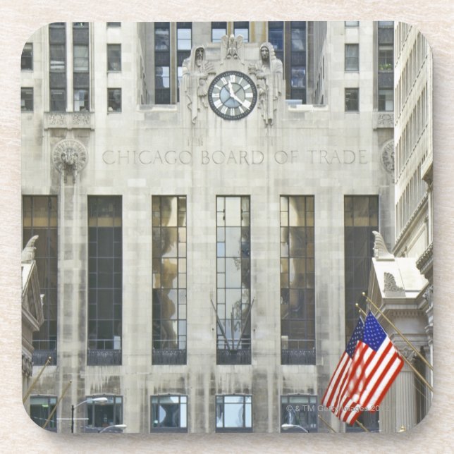 Dessous-de-verre 'Le bureau de commerce de Chicago, Chicago, (Devant)