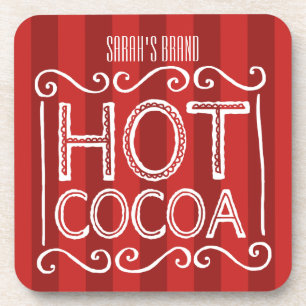 Dessous-de-verre Le cacao chaud avec les rayures rouges ajoutent