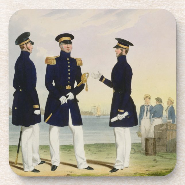 Dessous-de-verre Le capitaine, le dirigeant de drapeau et le (Devant)
