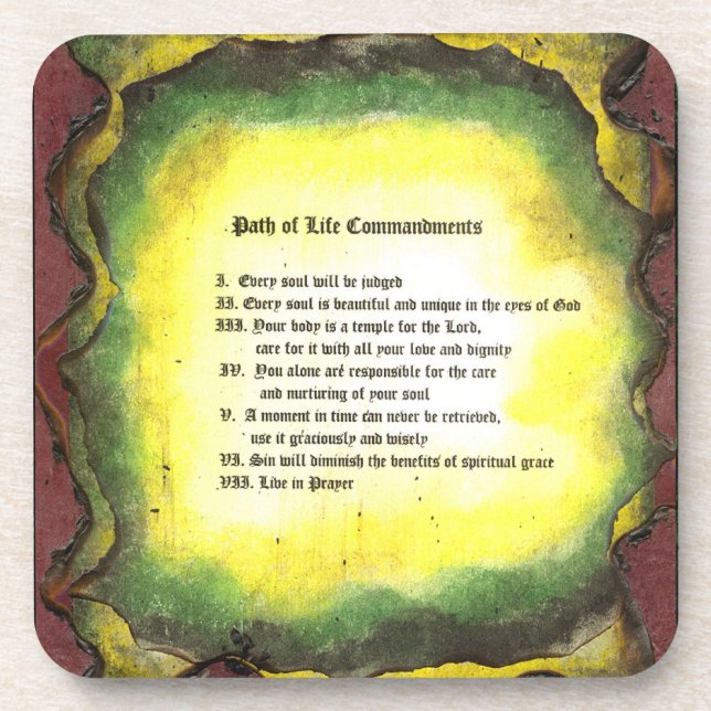 Dessous-de-verre Le chemin de vie des commandements (Devant)