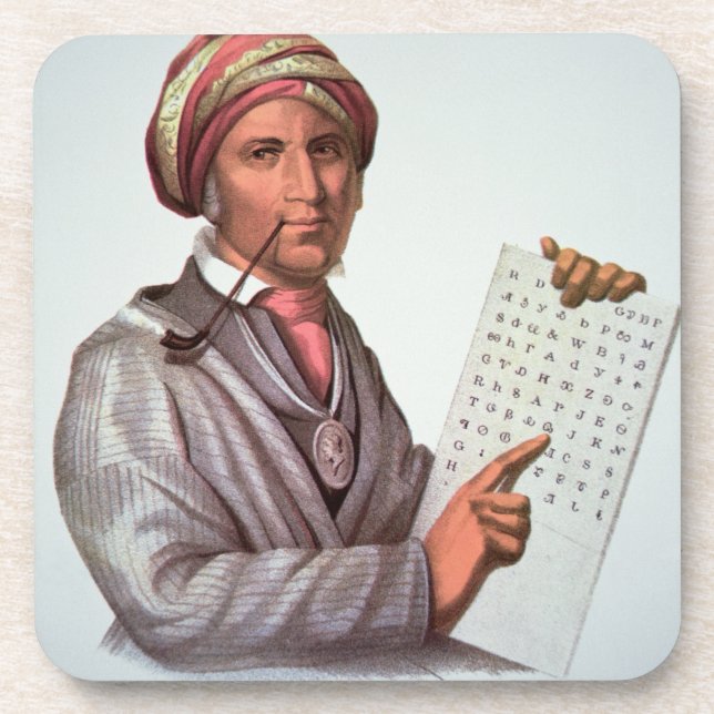 Dessous-de-verre Le chercheur cherokee, Sequoyah (1776-1843) (Devant)