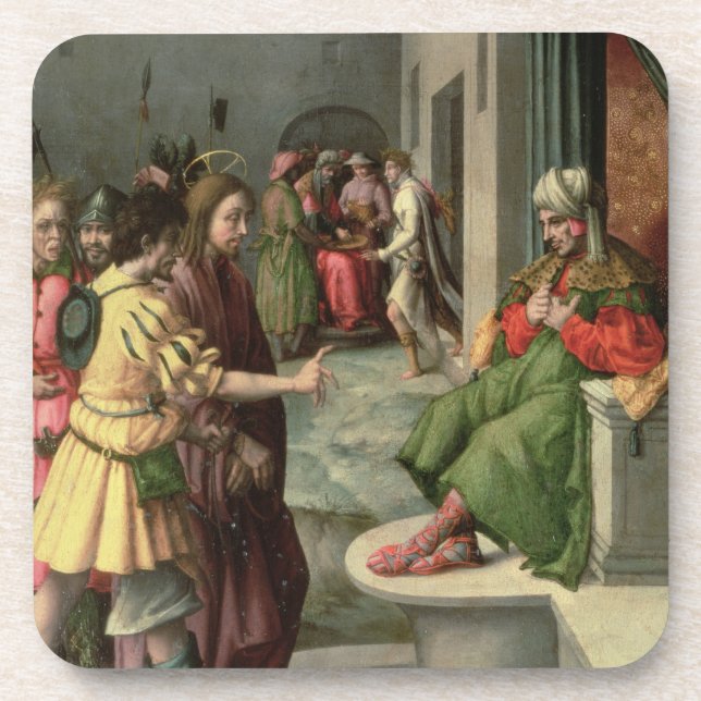 Dessous-de-verre Le Christ devant Caiaphas, c.1535 (huile sur le (Devant)