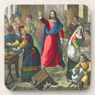 Dessous-de-verre Le Christ nettoie le temple, d'un b imprimé par