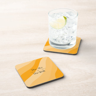 Dessous-de-verre Le ciel est la limite orange abstrait dégradé