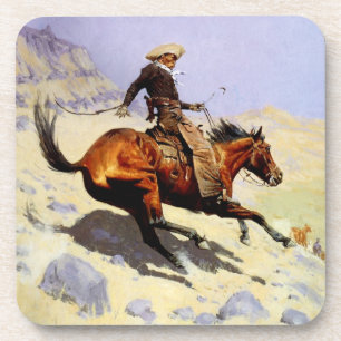 Dessous-de-verre Le Cowboy par Remington, Cavalerie Militaire Vinta