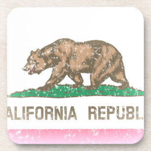 Dessous-de-verre Le cru se fanent drapeau de la Californie