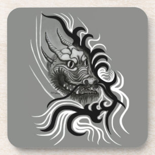 Dessous-de-verre Le dragon chinois à la toiture de tatouage