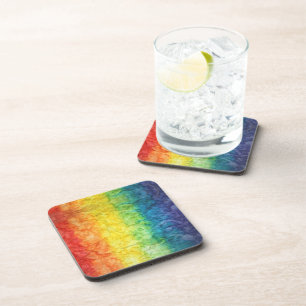 Dessous-de-verre Le drapeau tie-dyé de SlipperyJoe arc-en-ciel pres