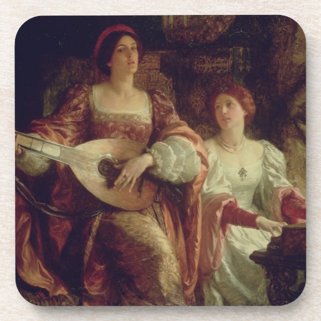 Dessous-de-verre Le duo (huile sur la toile) (Devant)