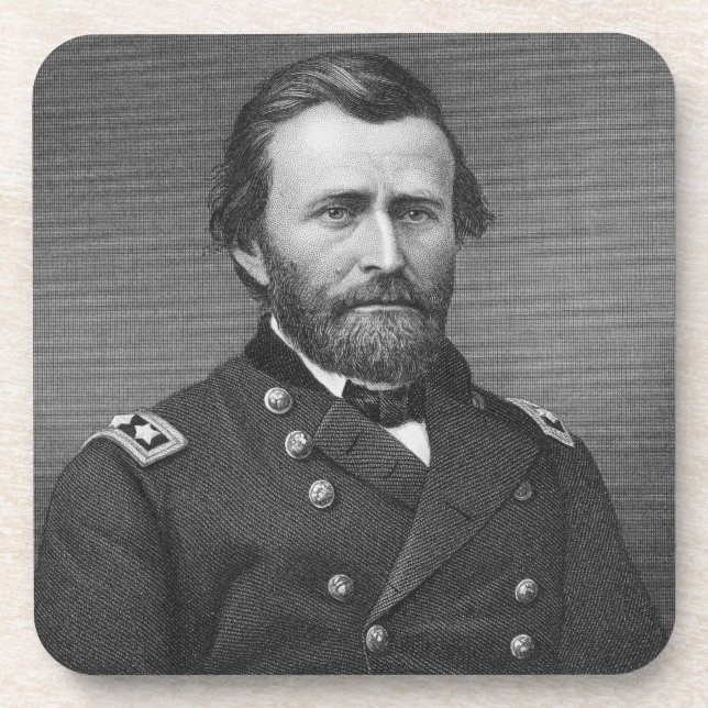 Dessous-de-verre Le Général Ulysse Simpson Grant, gravé après le DA (Devant)