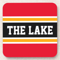LE LAC Sportif Lumineux Rouge Jaune Noir Stripes
