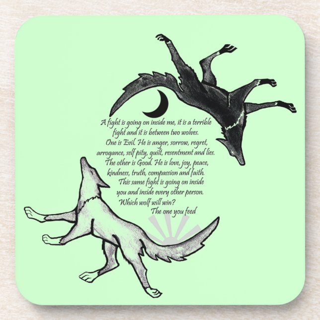 Dessous-de-verre Le loup qui nourrit (Devant)