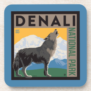 Dessous-de-verre Le Parc national de Denali   Howling Wolf