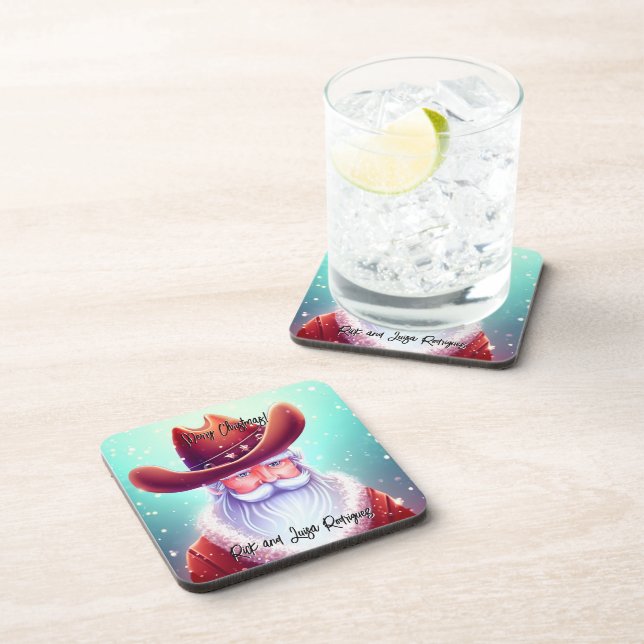 Dessous-de-verre Le Père Noël dans un Noël Casquette occidental (Côté Droit)