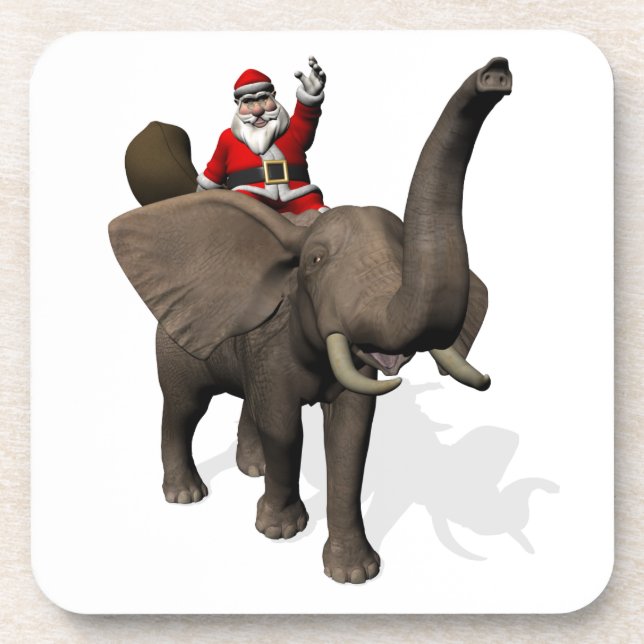 Dessous-de-verre Le Père Noël Se Rend Sur Elephant (Devant)