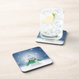 Dessous-de-verre Le personnage de bonhomme de neige de Noël adorabl