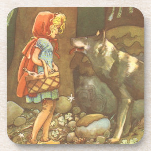 Dessous-de-verre Le Petit Chaperon Rouge, Conte de Fées Vintage