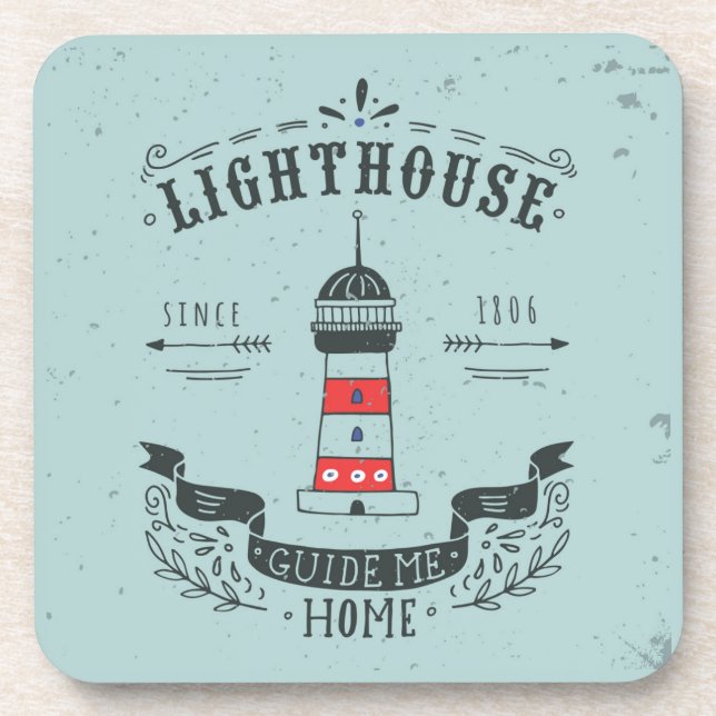 Dessous-de-verre Le phare me guident l'affiche à la maison (Devant)