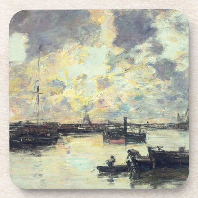 Dessous-de-verre Le port, c.1895 (huile sur le panneau) (Devant)