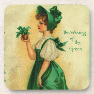 Dessous-de-verre "Le port du vert" carte vintage, 1907