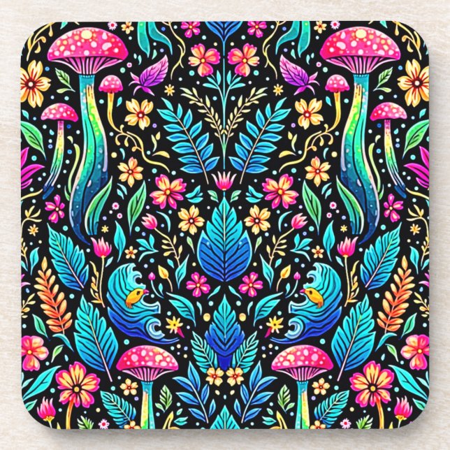 Dessous-de-verre Le rêve enchanté de la forêt de champignons (Devant)