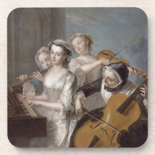 Dessous-de-verre Le sens de l'audition, c.1744-7 (huile sur la