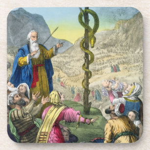Dessous-de-verre Le serpent d'airain, d'une bible imprimée par