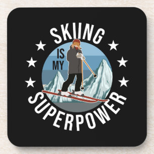 Dessous-de-verre Le Ski Est Ma Superpuissance