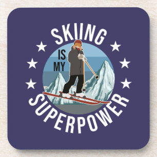 Dessous-de-verre Le Ski Est Mon Superpouvoir