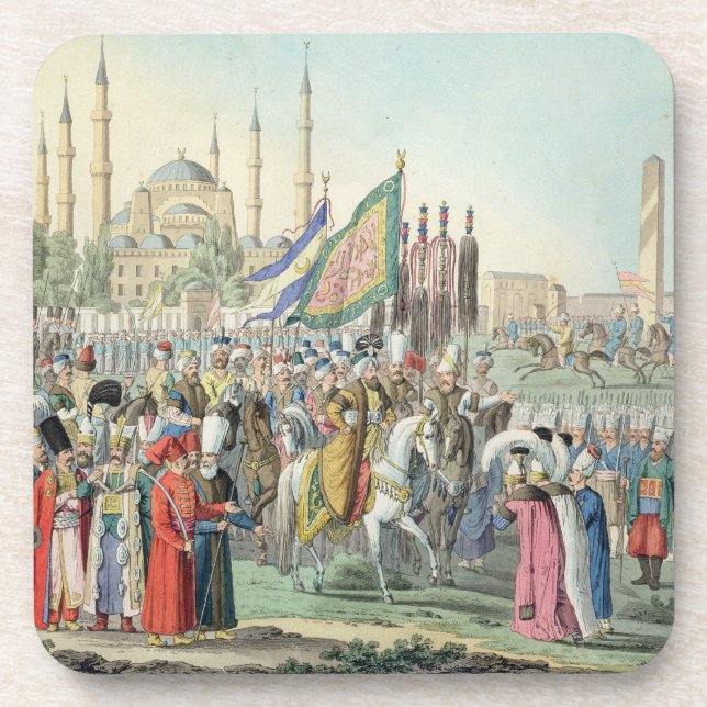 Dessous-de-verre Le sultan turc passant en revue ses Janissaries (Devant)