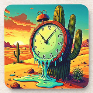 Dessous-de-verre Le Temps Du Désert S'Éteint Horloge