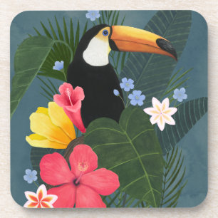 Dessous-de-verre Le Toucan tropical dans le désert