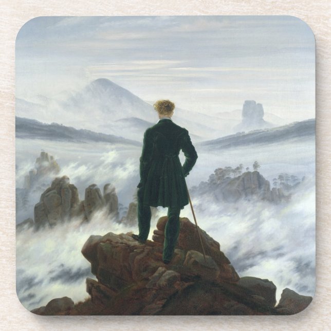 Dessous-de-verre Le vagabond au-dessus de la mer du brouillard, (Devant)