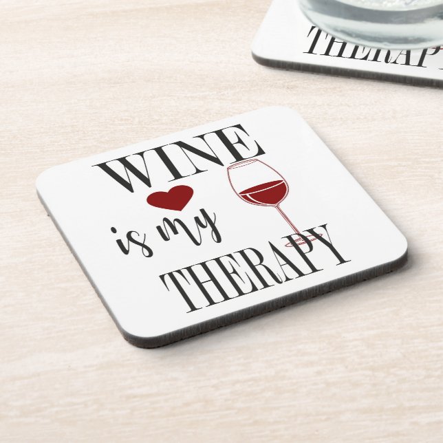 Dessous-de-verre Le Vin Est Mon Thérapie Beverage Coaster (Côté gauche)