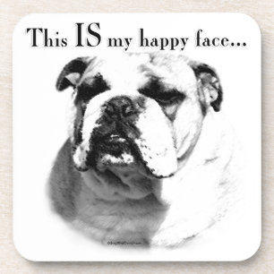 Dessous-de-verre Le visage joyeux de Bulldog