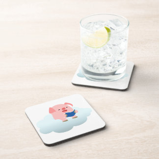 Dessous-de-verre Lecteur de cochon de dessin mignon sur les Dessous