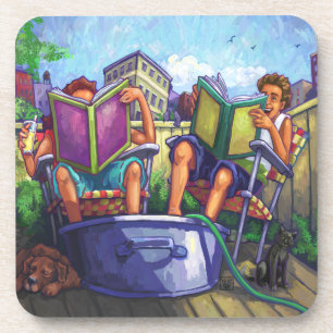 Dessous-de-verre Lecture en été