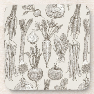 Dessous-de-verre légumes du marché des agriculteurs thé fort blanc
