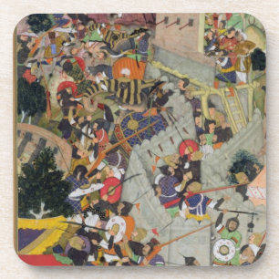 Dessous-de-verre L'empereur Akbar (r.1556-1605) tire Saimal au S