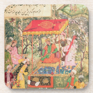 Dessous-de-verre L'empereur Babur de nabab reçoit les représentan