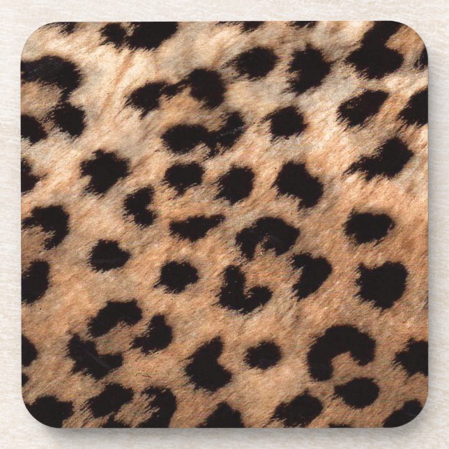 Dessous-de-verre Leopard Cheetah Poster de animal Girly Moderne ten (Devant)