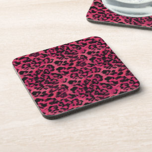 Dessous-de-verre Léopard rose et noir