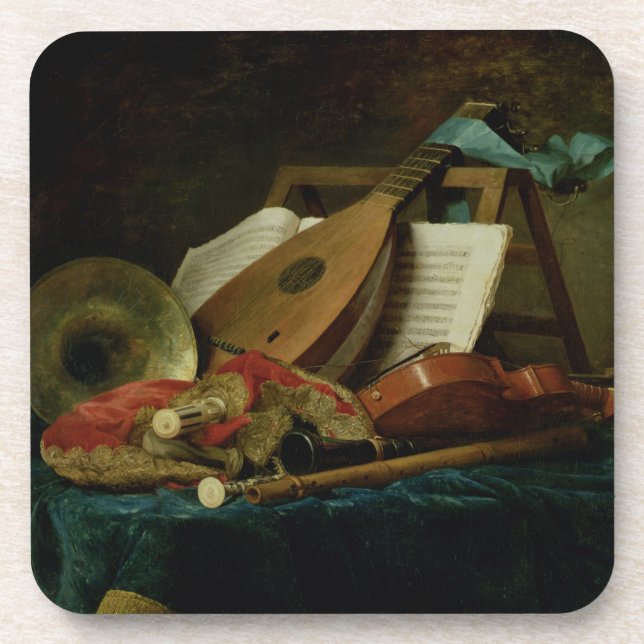 Dessous-de-verre Les attributs de la musique, 1770 (huile sur la (Devant)