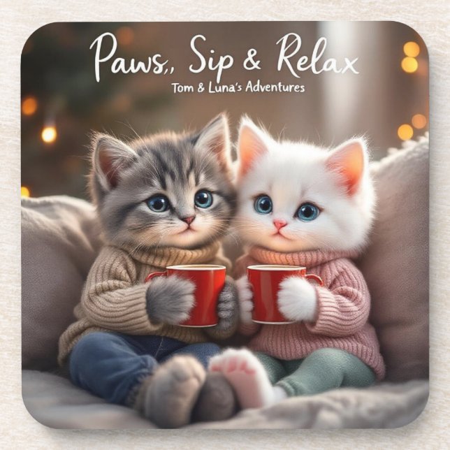 Dessous-de-verre Les Aventures de Tom & Luna™ – « Pattes, Gorgée &  (Devant)