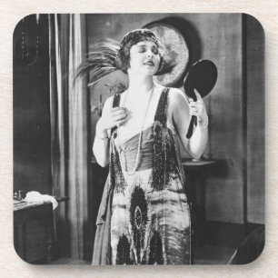 Dessous-de-verre Les belles années 1920 de robe d'aileron de femme