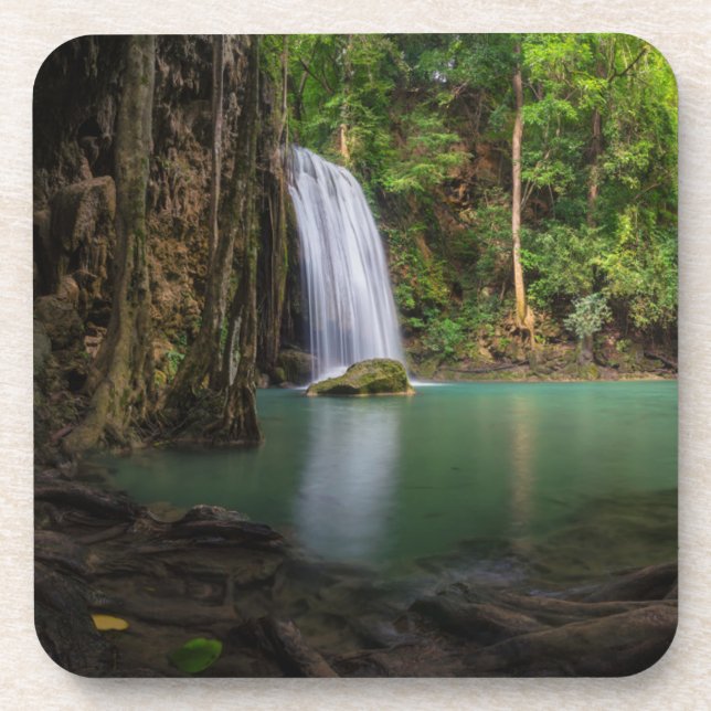 Dessous-de-verre Les cascades | Spring Rainforest Waterfall Thaïlan (Devant)