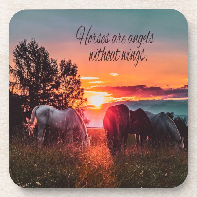 Dessous-de-verre Les chevaux sont des anges sans ailes (Devant)
